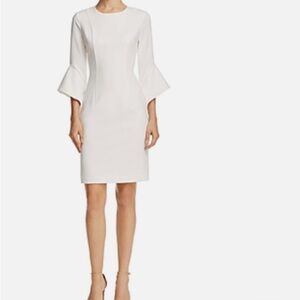 Elegant White Bell Sleeve Dress